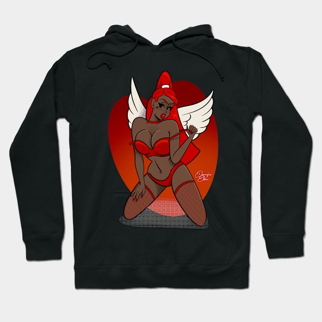 Coquettish Cupid Hoodie by Jennifer Elder Art